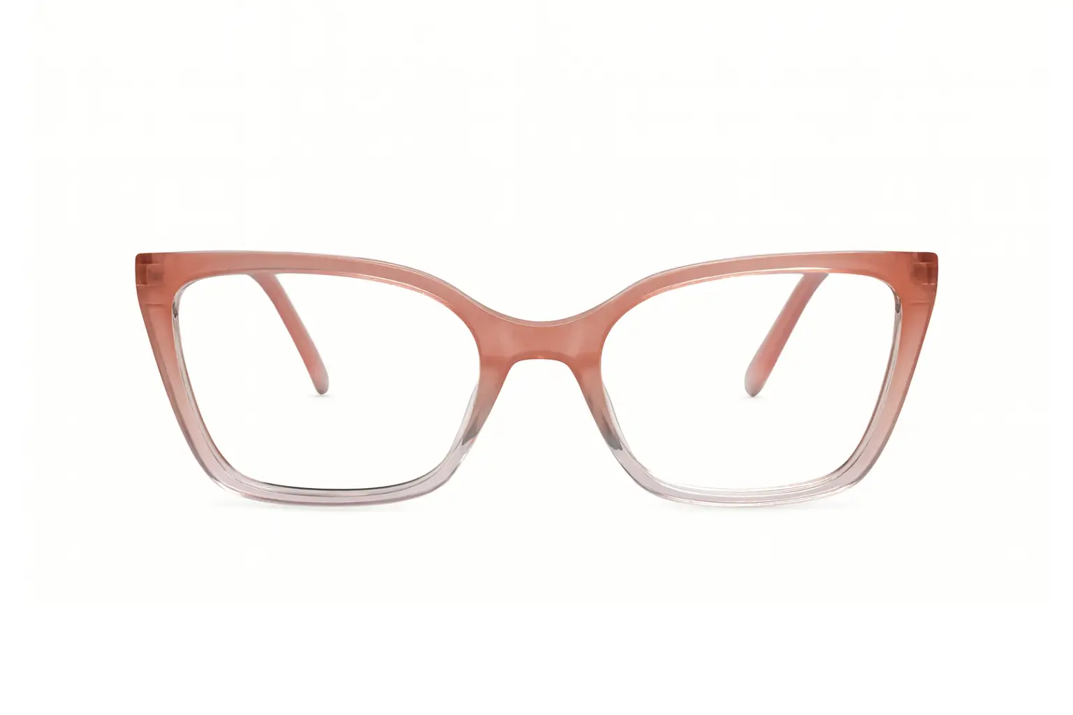 S26292 Lentes ópticos Rosa Clara para mujer en color rosado translúcido y forma cuadrada.