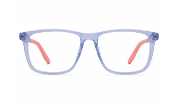 Anteojo óptico Angelo Falconi modelo AF‑2231 C‑2 azul translúcido con varillas coral